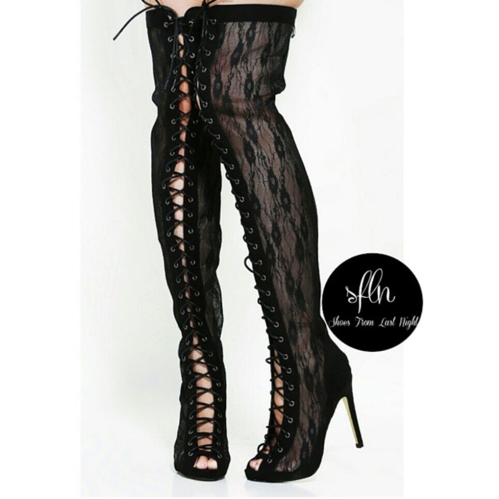 Olga Lace Thigh High Boots